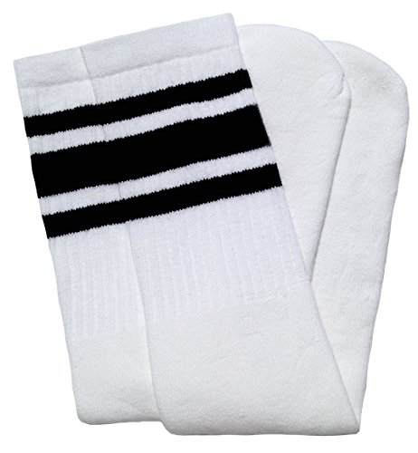 Chaussette tube blanc rayure noire 25 pouce style retro vintage