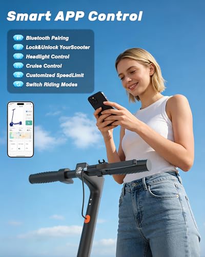 Image of NAVIC Adult Electric Scooter, Folding E Scooter with 350W /500W /750W Powerful Motor, 8.5 inch /10 inch /14'' Solid Tires, 22 /19 /16Mph, 19-31 Miles Max Range, Commuting Scooters with Dual Brakes System, APP