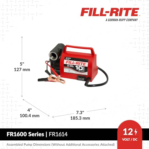 Fill-Rite FR1614 12V 10 GPM Portable Fuel Transfer Pump for Diesel and Antifreeze with Suction and Discharge Hoses by Fill-Rite - Image 3