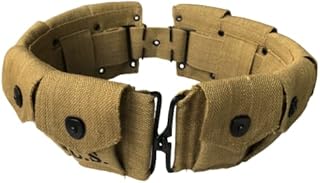 U.S Army M1923 Rifle Cartridge WWII Springfield M1 Garand 10 Pocket Canvas Ammunition Belt Bandolier - Warcraft Exports