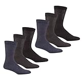 GM Apparel 6 pares de calcetines para diabéticos para hombre, extra anchos, no elásticos, suaves, de algodón, para pies hinchados, calcetines de edema con costura suave en los dedos, 6 pares de tallas