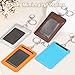 PATIKIL 4.7 x 3.2 x 0.2 Leather Badge Holder with Clear ID Window, Front Pocket Vertical Credit Card Holder & Swivel Metal Clasp Keyring for Employees, Staff, College, Lake Blue