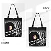 ANABPRMA Vinyl Records Canvas Tote Bag For Women – Reusable Shoulder Bag, Large Shopping Handbag With Button Closure #4