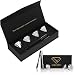 Barluxia Stainless Steel Ice Cube Gift Set of 4 Extra Large 1.5" Diamond Reusable Metal Ice Cubes & Ice Tongs - Whiskey Rocks/Chilling Stones for Whiskey, Wine, Cocktails or any Drinks