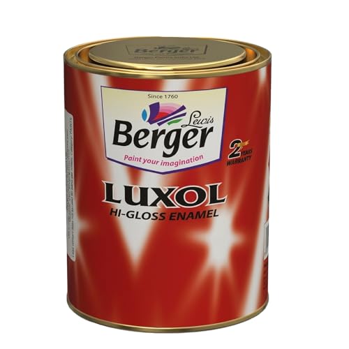 Image of BERGER Luxol Hi-Gloss Enamel Paint | Oil-Based | Mirror Like Durable Weather Resistant High Gloss Finish | for Interior & Exterior Wall Wood Metal Surfaces | Green Pro Certified(500mL, Bus Green)