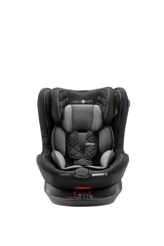 Cozy N Safe, Comet Stripe Group 0+/1/2/3 Child Car Seat, 360° One Touch Rotation Feature, 0-36Kg, Birth – 12 Years