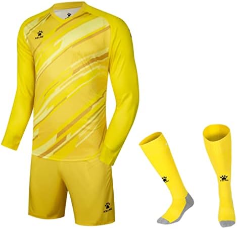 KELME Soccer Goalkeeper Jersey Pro Set Uniform - Padded Goalkeeper Shirt Shorts Socks - Men's Goalie Jersey Adults Kids