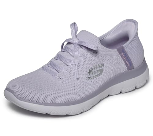 Skechers Damen Summits New Daily Turnschuhe, Lavender Knit/Trim, 38.5 EU