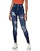 CLOYA Women's Denim Print Seamless Full Leggings for All Seasons - One Size Fits Large & X-Large (Blue Rustic)