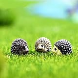 LONCESS Hedgehogs Fairy Garden Accessories, Mini Hedgehog Garden Decor for House Terrarium, Plant Pots, Bonsai Craft Decor, Cake Decoration, DIY, Fairy Garden Supplies, 3 Colors Hedgehogs Miniature
