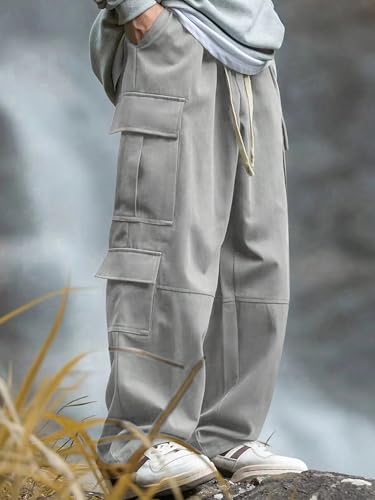 Image of Lymio Cargo for Men || Cotton Cargo Pant || Drawstring Waist Pant (Also Available in Plus Sizes) (137-140)