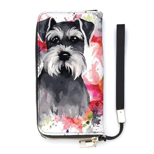 Portefeuille avec emplacements pour cartes Schnauzer blanc pour éliminer l'encombrement des poches