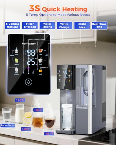 Image of CT910H Reverse Osmosis Water Filter Countertop, 3S Instant Hot RO Water Filtration System, 7-Stage Water Purifier with Portable Pitcher, NSF /ANSI 372,42,58, Reduce TDS PFAS, No Installation