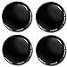 SkinoEu® 4 x 50mm Autocollant 3D Silicone Universel pour Cache-Moyeu, Enjoliveurs, Centre de Roue Caches Emblème Noir A 750