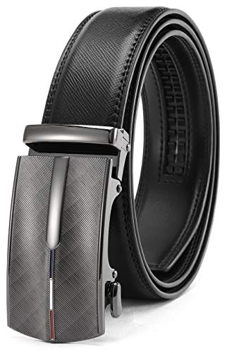 Chaoren Leather Ratchet Dress Belt 1 3/8 with Automatic Slide Belt, Click Adjustable Trim to Fit in Gift Box
