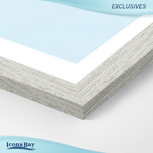 Icona Bay 11X17 Alder Gray Picture Frame With Mat To 9X14 Image, Sturdy Wood Composite Poster Frame, Wall Mount Only, Modern Style Frames, Exclusives Collection #TOP2