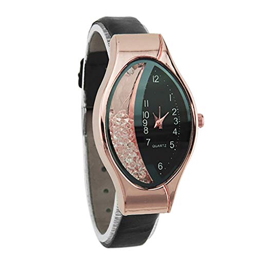 Reloj de pulsera tipo semilunar, reloj de pulsera para mujer, pequeño elipse, reloj de mujer, negro, talla única, Correa Reloj de pulsera tipo semilunar, reloj de pulsera para mujer, pequeño elipse, reloj de mujer, negro, talla única, Correa