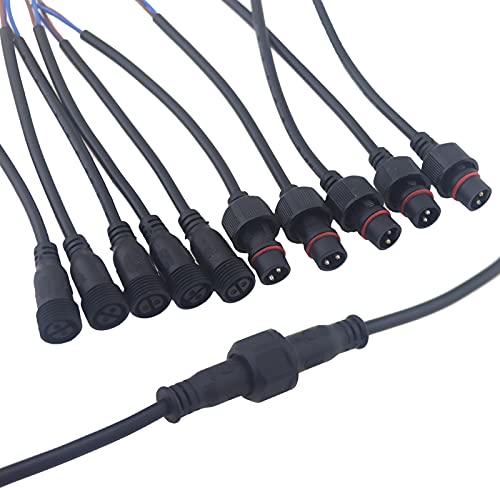 Rextin 10 Pairs 2pin Waterproof Electrical Connector IP65 Male - Want ...