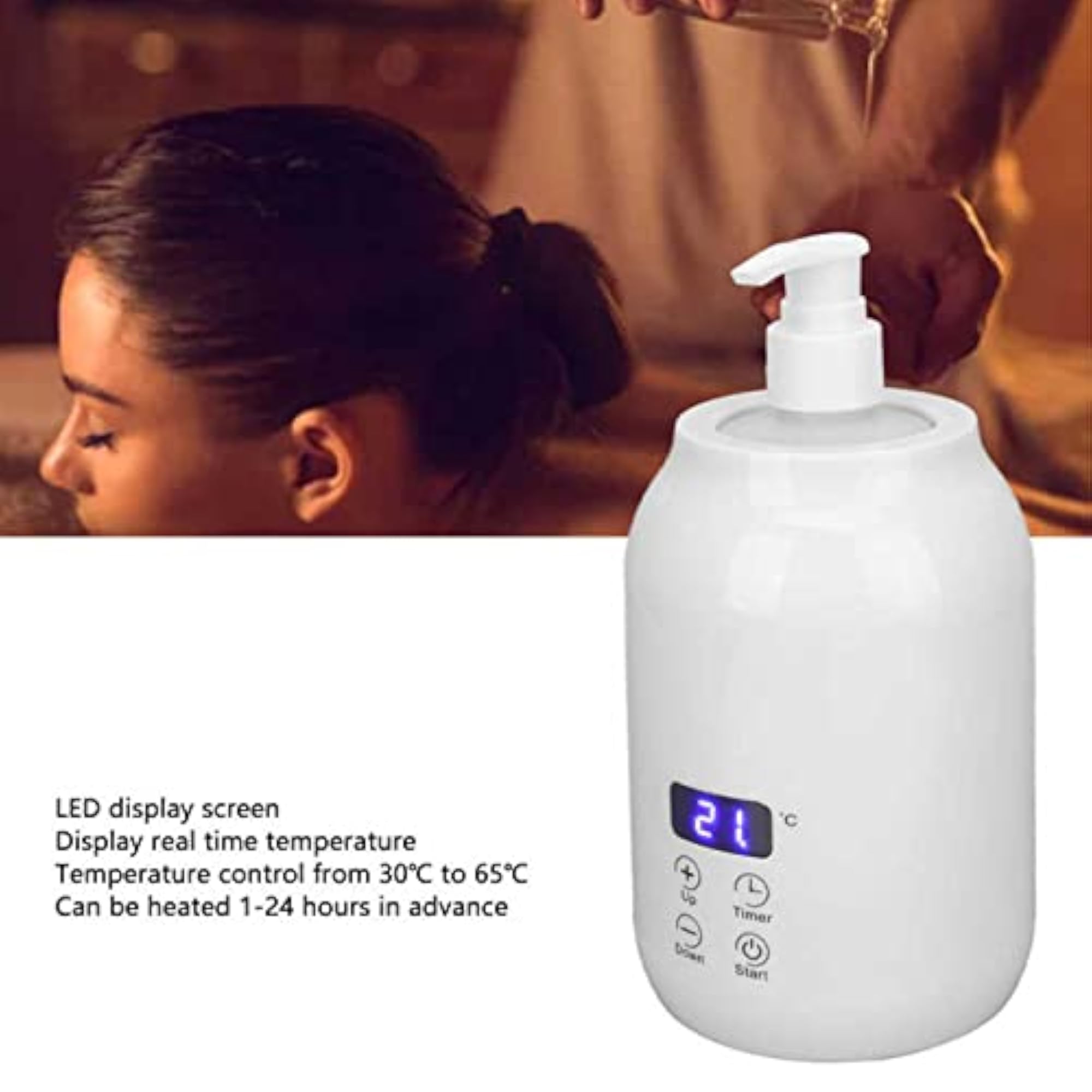 Small Multifunction Massage Oil Heater with 2 Empty Bottles