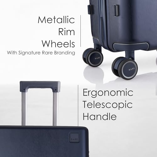 Image of Rare Tony Large Size Blue Hard Trolley Bag Polycarbonate Antiscratch Travel Suitcase with 8 Silent Wheels and a Sturdy TSA Lock - Luggage for Men & Women