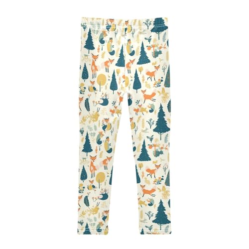 KLL Safari Animals Fox Toddler Girls' Basic Leggings Stretch High Waisted Yoga Pants Exercise2