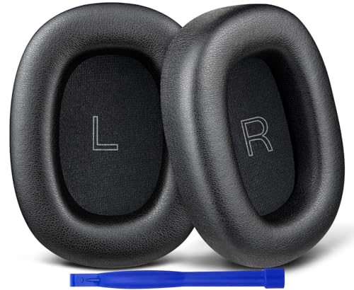 SOULWIT Ersatz Ohrpolster für Bowers & Wilkins Px7 S3/Px8 S2 Wireless-Kopfhörer, Ersatzpolster Polster mit weichem Proteinleder und hochdichtem Memory-Schaumstoff – Schwarz