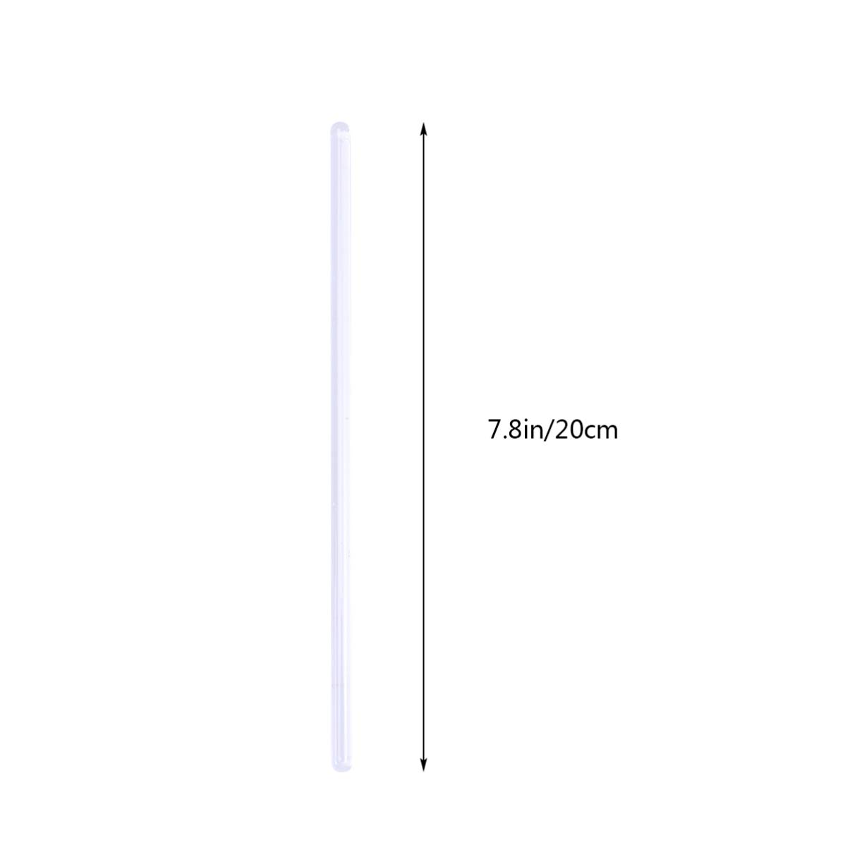 TEHAUX Glass Stirring Rod 20cm Stir Stick for Drinks Mixing Lab Stir Stick Rounded Ends Reusable Stirrer for Science Experiments