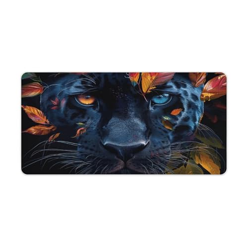 Desk Pad Protector 24x12 Inch Extended Leaves and Panther miniatura 5