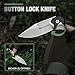 DRACHENADER Button Lock Pocket Folding Knife with Nylon-Sheath (Horizontal carry), 3.42