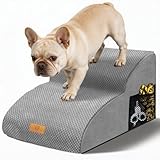 Thihome Hundetreppe für Kleine Hunde, Verlangerte Hunderampe für Sofa & Bett, rutschfest Haustiertreppe Treppe für Hunde mit Abnehmbarem und Waschbarem Bezug, 55x40x30cm