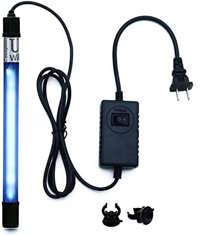 COOSPIDER Aquarium Clean Light Submersible Waterproof Lamp Water Clean Green Algae Clear for Fish Tank Pond 11W (HUV-11)