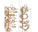 BellaStella Pinza para el pelo con diseño coreano y broche de flores para niñas y mujeres (paquete de 12 unidades)