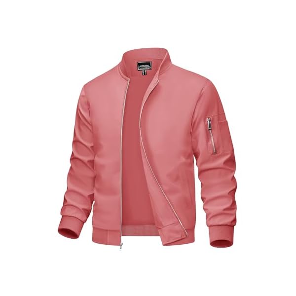 MAGCOMSEN Men's Bomber Jacket Lightweight Casual Windbreaker Spring Fall Zip Up Coat with 5 Pocket