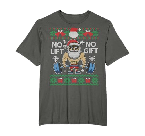 No Lift No Gift Hoodie | Ugly Christmas Weihnachtsmann Gym T-Shirt