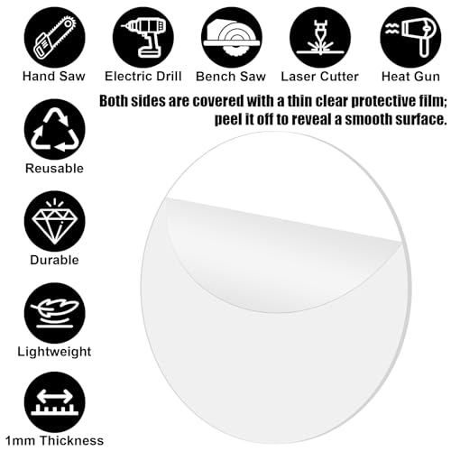 Image of 30Pcs 1 inch Clear Acrylic Discs Acrylic Circle Blanks, Round Acrylic Sheets Boards 0.04inch Thick Plexiglass Plastic Panels for DIY Craft, Sign, Paintings, Cake Decor