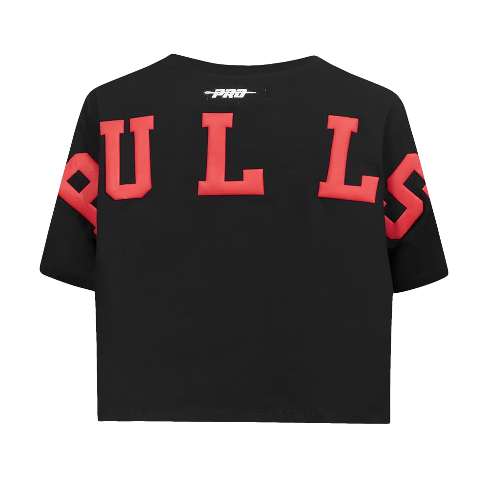Pro Standard Womens NBA Chicago Bulls Wingspan Short Sleeve Boxy Tee Black M