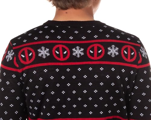 Marvel Deadpool Men's On The Naughty List Ugly Christmas Pullover - Image 5