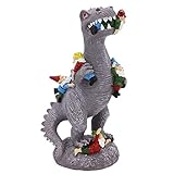XM&LZ Dinosaur Eating Gnomes Garden Statue,Garden Sculpture Outdoor Garden Gnome Statues for Lawn...