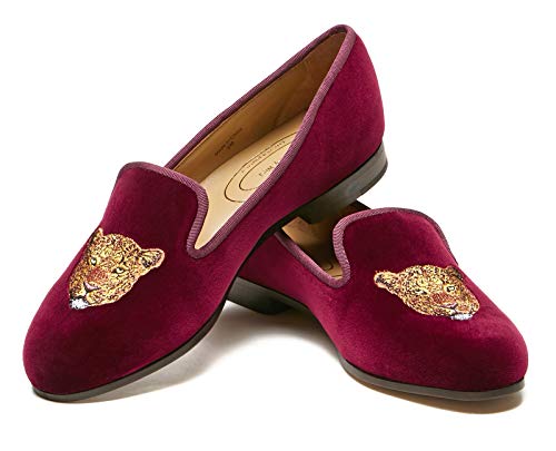 Image of Journey West Women's Velvet Loafer Flat with Embroidery Velvet Slippers