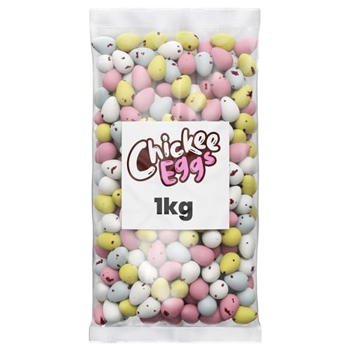 Mummy Meegz Chickee Eggs Vegan Chocolate Eggs 1kg Bulk Bag Bite-Sized Egg-Shaped Chocolate for Sharing & Events Palm Oil Free