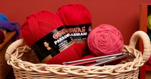 Image of M.G Enterprise Os wale 3 Ply Knitting Yarn Wool, Candy Red 600 gm Best Used with Knitting Needles, Crochet Needles Wool Yarn for Knitting. by M.G Enterprise Os wal Y
