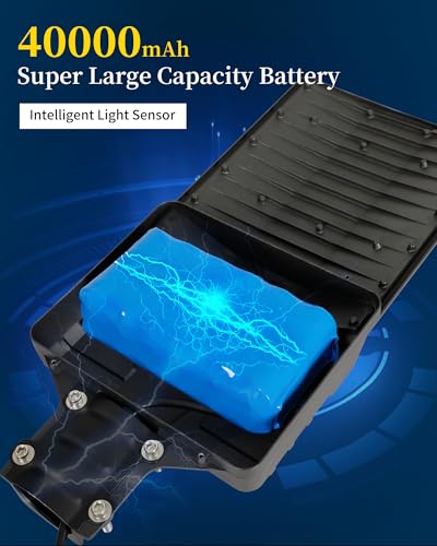 Image of Ofuray OL-8000W Solar Street Lights Outdoor,Ultra High Power Solar Security Flood Lights Parking Lot Lights Commercial Dusk to Dawn,IP67 6500k Led with Remote for Street,Court,Barn