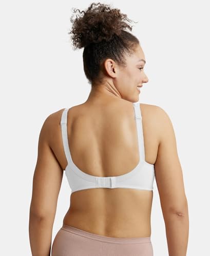 Image of Jockey ES13 Women Wirefree Non Padded Super Combed Cotton Elastane Stretch Full Coverage Plus Size Bra with Side Panel Support