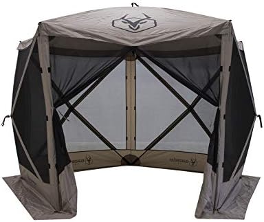 Gazelle Tents™, G5 5-Sided Portable Gazebo, Easy Pop-Up Hub Screen Tent, Waterproof, UV Resistant, 4-Person & Table, Desert Sand, 85" x 115" x 106", GG501DS