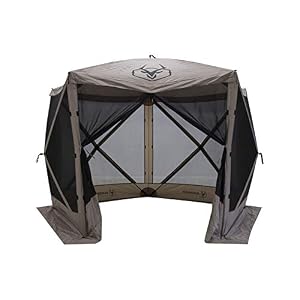 Gazelle Tents™, G5 5-Sided Portable Gazebo, Easy Pop-Up Hub Screen Tent, Waterproof, UV Resistant, 4-Person & Table, Desert Sand, 85" x 115" x 106", GG501DS Gazelle Tents G5 5 Sided Portable Gazebo Easy Pop Up Hub Screen Tent Waterproof UV Resistant 4 Person Table Desert Sand 85 x 115 x 106 GG501DS