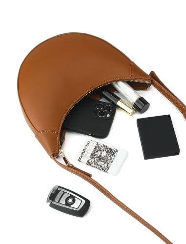 Image of Cresent Crossbody Bag for Women Purse Small Shoulder Sling Moon Bags | Trendy Vegan Leather Dumpling Hobo Bag for Casual Daily