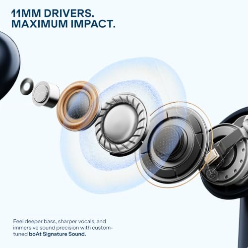 Image of boAt Airdopes Prime 800D, Surround Sound by Dolby Audio, Up to 45H Battery, Quad Mic AI-ENx, 11mm Drivers, ASAP Charge, in-Ear Detect,App Support Wireless Bluetooth TWS Earbuds with mic(Royal Blue)