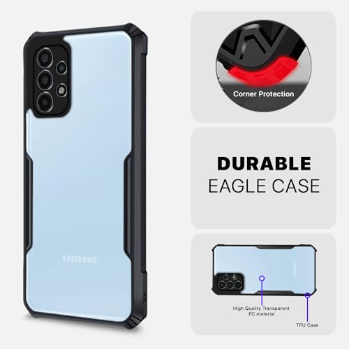 Image of Pikkme Samsung Galaxy A13 4G / A13 5G Back Cover | Crystal Clear Transparent Back | Ultra Hybrid | Full Camera Protection | Raised Edge | Bumper Back Case (Black)