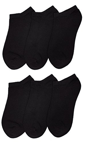 Trimfit Unisex Kids No Show Sport Liner Comfortoe Socks (Pack of 6), Black, XXS