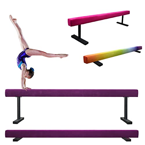 86 York Adjustable Balance Beam Gymnastic Equipment for Home Kids Practice 7.2 FT Long, Gymnastics Beam for Children Girls Gym Training, High and Low Floor Beam with Legs(Purple)